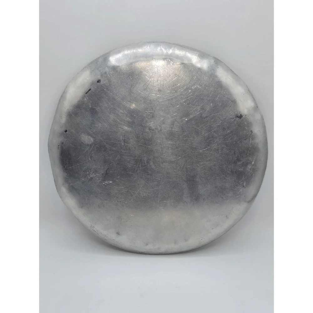 Vintage Hammered Aluminum Platter Tray Give Us This Day Our Daily Bread 11.75